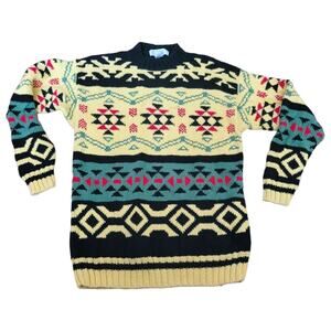 Vintage Cambridge Dry Goods Knitted Pullover Sweater Aztec Tribal Southwestern